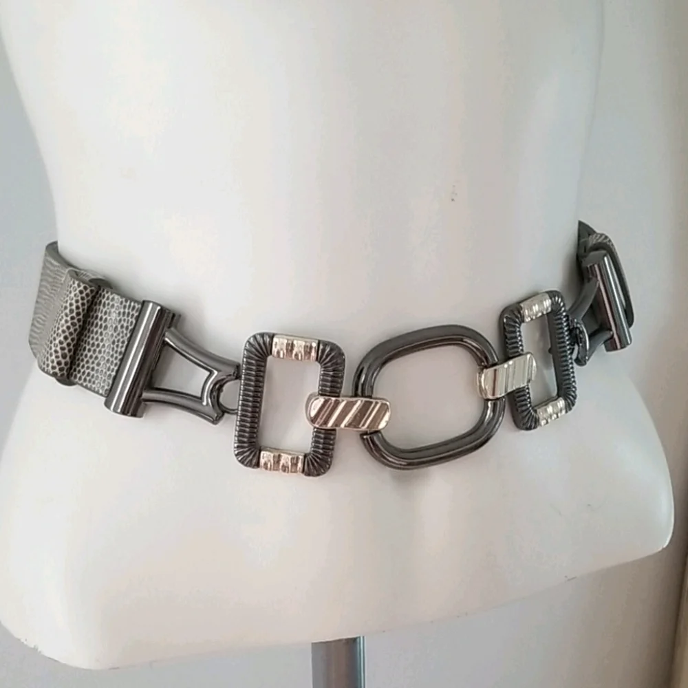 Chico's Animal Print & metallic adjustable Belt